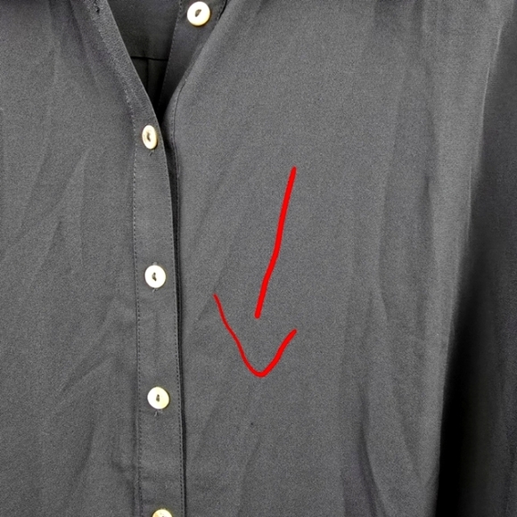 ROAMANS Sheer Button-Up Tunic Blouse Black  Womens Plus Size 24W Business Casual - Picture 14 of 14